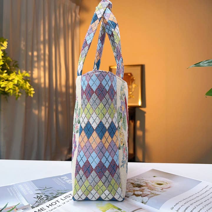 Funkyrel® Atzbranding Limited - Wholesale Tote bag – Women's - Cosbai - Geometric Lace Botanical & Animal Canvas Tote12