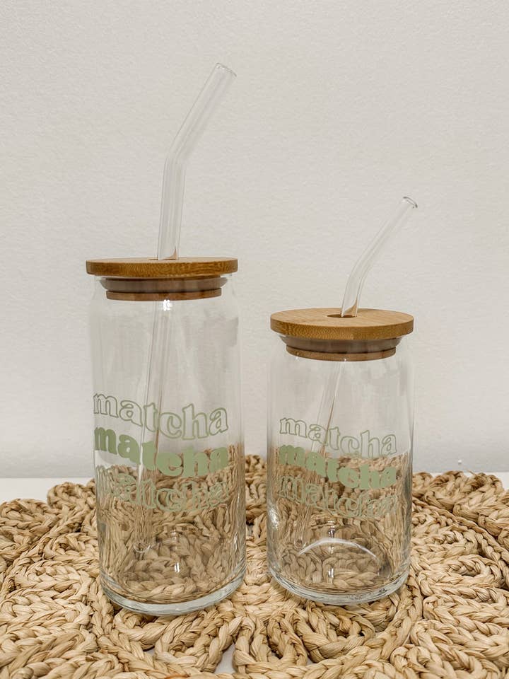 Matcha Beer Can Glass for wholesale by Ivory Honey Designs