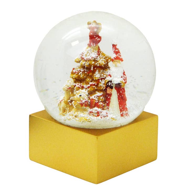 Palla di neve designer Babbo Natale albero di Natale rosso oro per la vendita all'ingrosso da parte di Schneekugelhaus