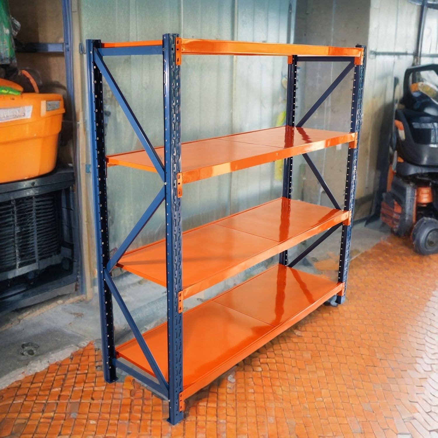 as Pic Garage shelves Heavy Duty - 4400 lbs garage storage 4 levels, adjustable metal shelving units and storage, industrial shelves utility shelves for commercial store tools gym for wholesale on Faire6