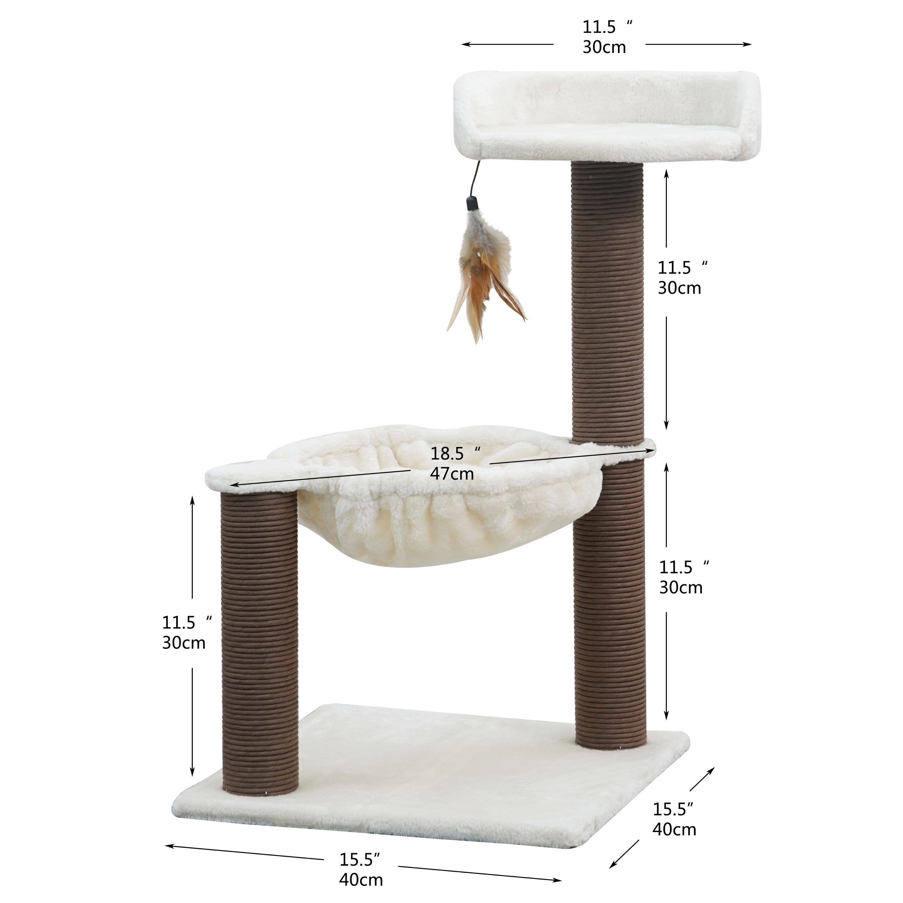 PetPals Group - Wholesale Pet Scratcher - Cat - PetPals Nirvana 3-Level Kitten Tree with Plush Perch1
