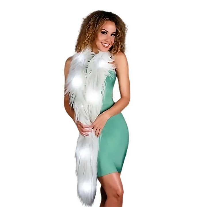Blinkee.com, LLC - Wholesale Costume - Women's - LED Faux Fur Boa White