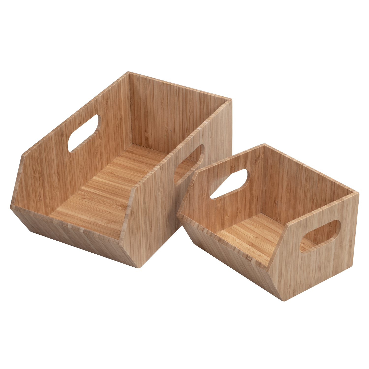 MobileVision - Wholesale Kitchen storage/organiser - Bamboo Storage Bins 2PC Set6