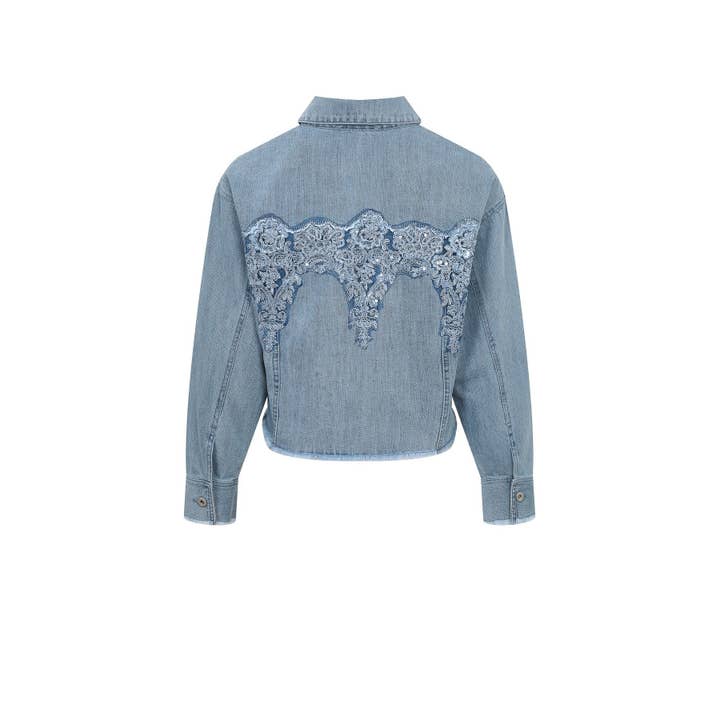 omgstyles - Wholesale Denim Jacket - Women's - Sequin Kissed Denim Jacket2