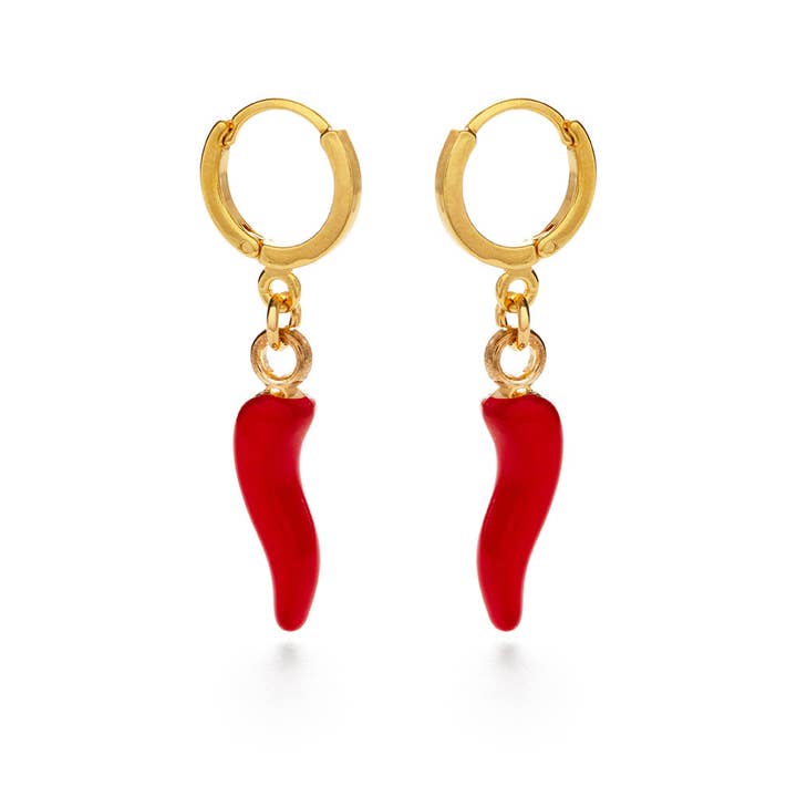 Amano Studio - Wholesale Huggie Earrings - Cornicello Huggie Hoop Earrings