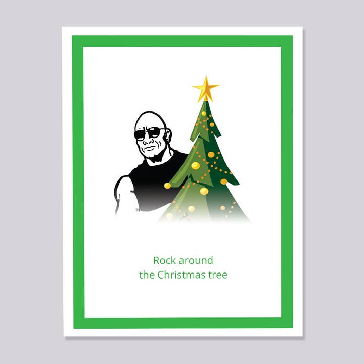 Dwayne Johnson The Rock Christmas Tree Card for wholesale by Design Corner