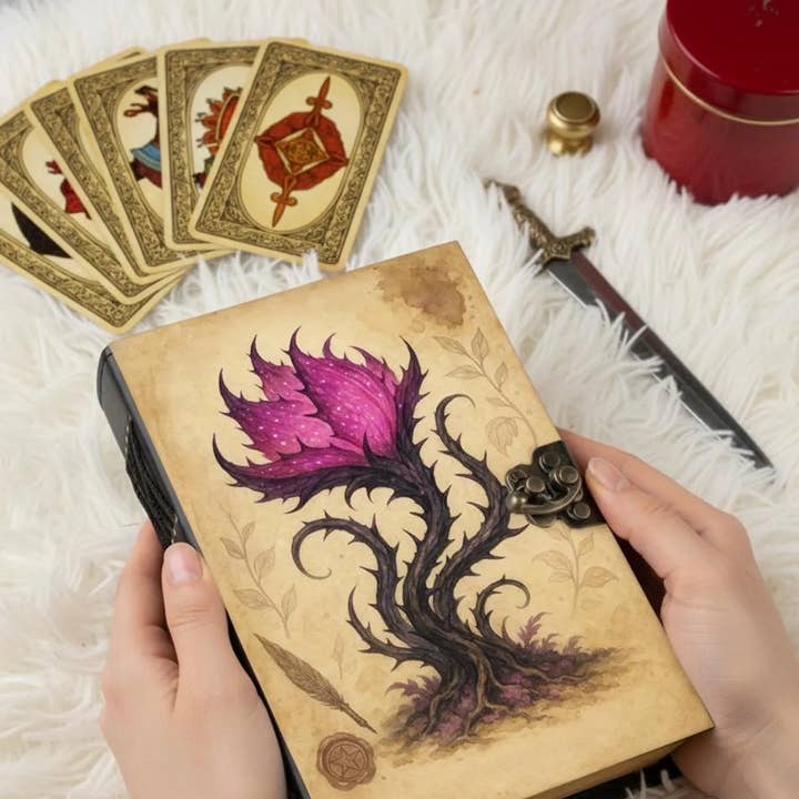 Beautiful Flower Art Leather Journal White & Purple Flower and other Purchase wholesale valentines blanks. Free returns & net 60 terms on Faire trending on Faire.