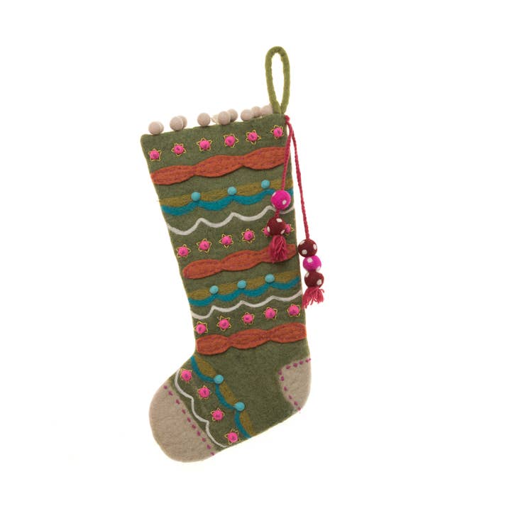 Evergreen Stocking for wholesale by French Knot
