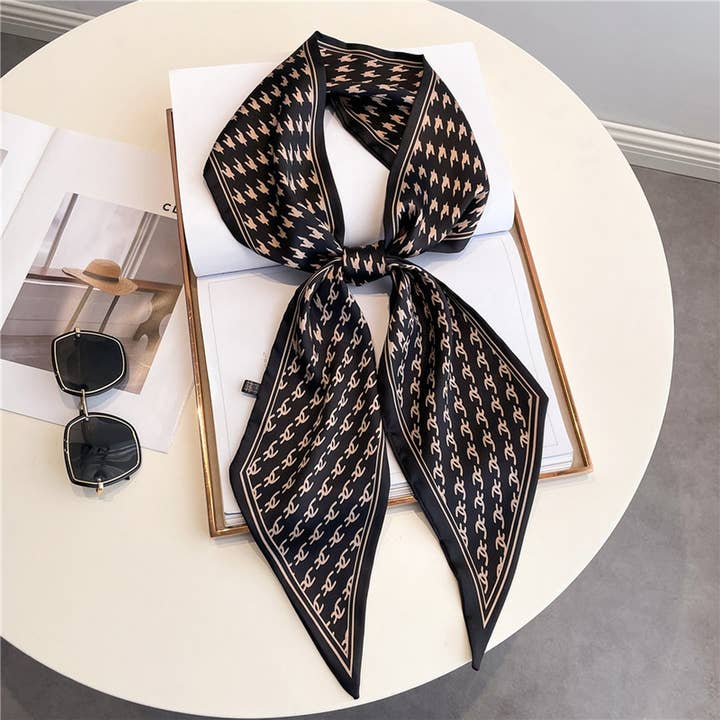 ACCITY - Wholesale Scarf - Women's - FASHIONABLE DOUBLE-LAYER NARROW SILK HEAD SCARF_CWASC1512