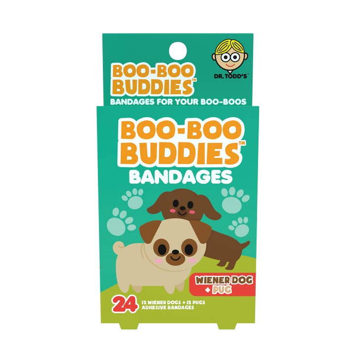 Boo Boo Buddies - Wholesale Bandaids/Bandages - Wiener Dog & Pug Bandages 24 Ct. Dr. Todd’s Boo Boo Buddies®2