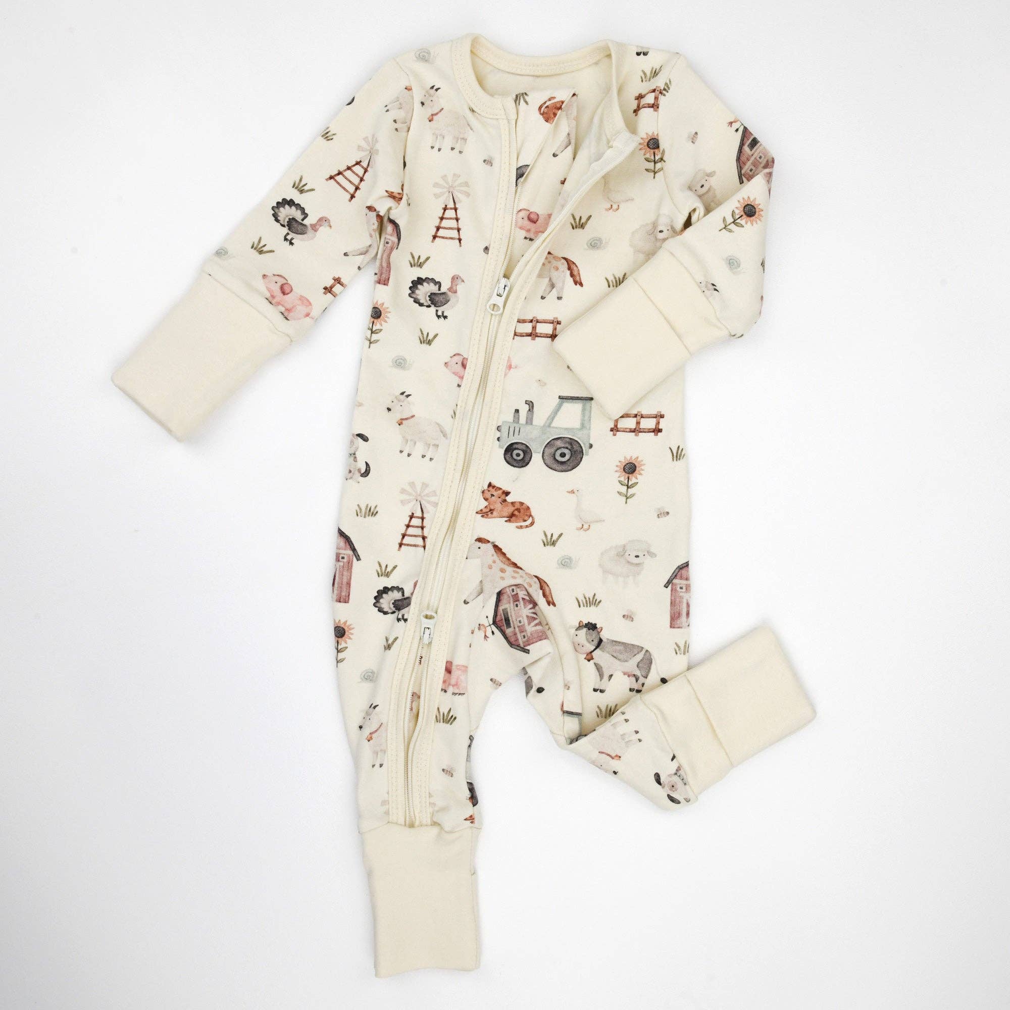 Earthy - Wholesale Sleepsuit - Baby - Organic Cotton Baby Pajamas 2-Way Zip Front Zipper Sleeper, Dusty1