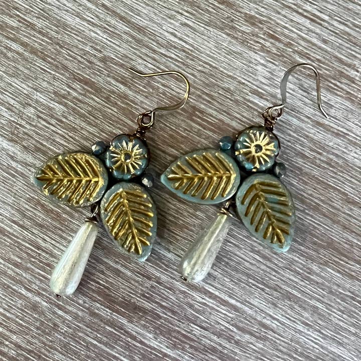 Ohrringe mit Palmblatt-Design im Art-Deco-Design für den Großhandel von Twist Style