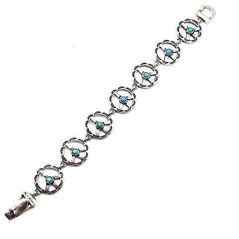 Western Turquoise Peace Sign Magnetic Bracelet for wholesale by Snowing West