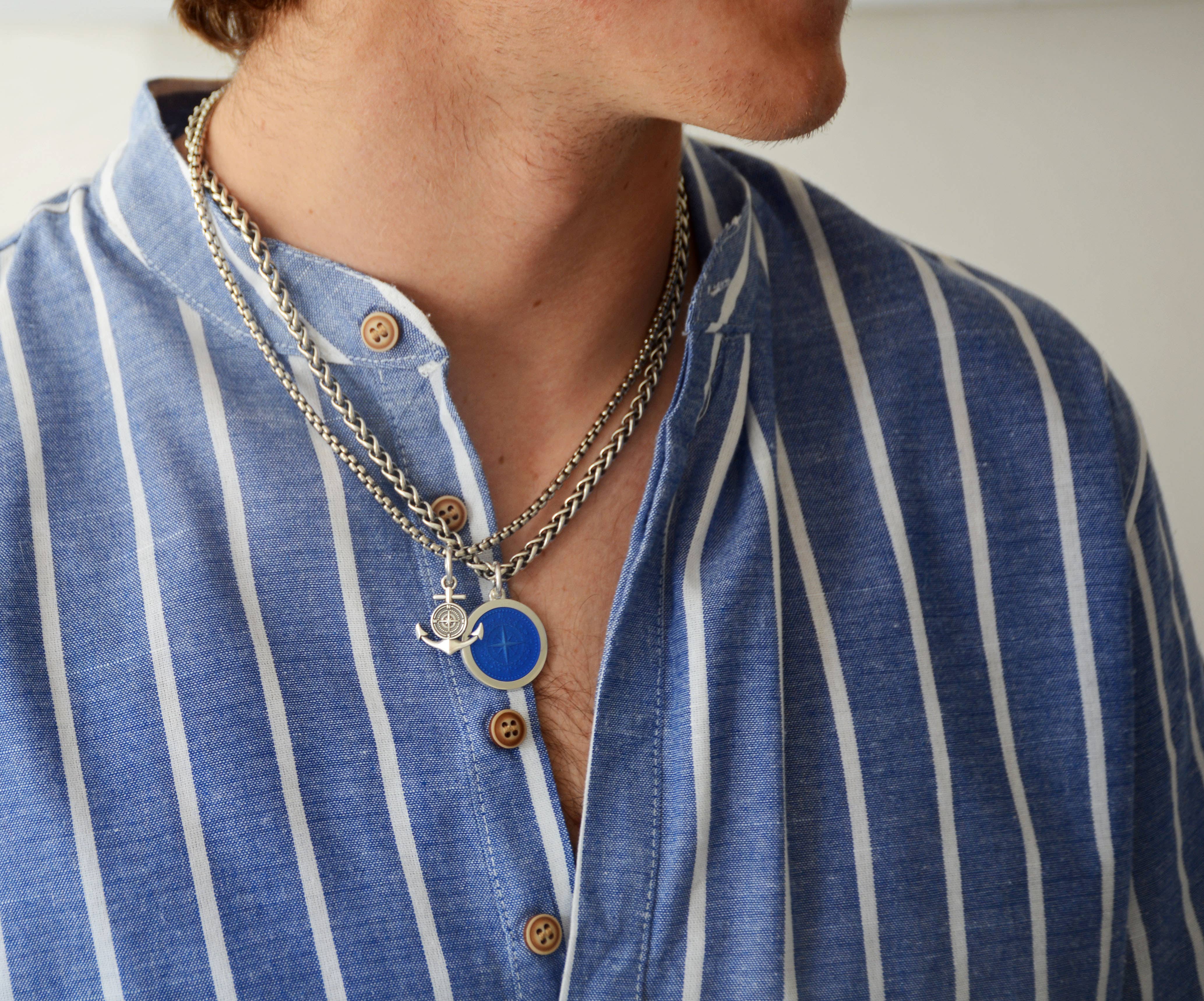 Colby Davis of Boston - Wholesale Individual Charm/Pendant - Colby Davis Pendant: Men's Medium Compass Rose - Sterling3