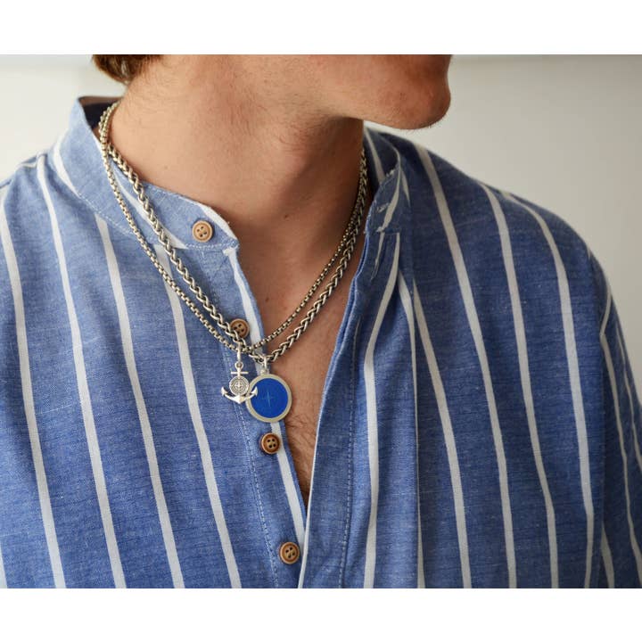 Colby Davis of Boston - Wholesale Individual Charm/Pendant - Colby Davis Pendant: Men's Medium Compass Rose - Sterling3