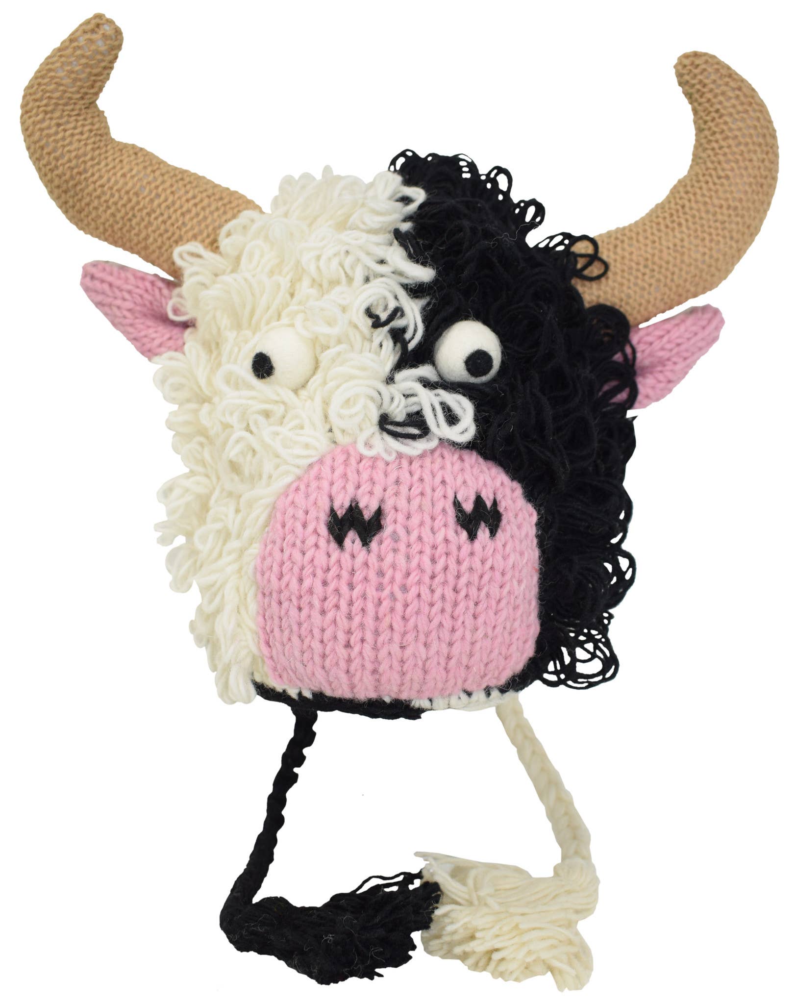 Gheri – wholesale Trapper/Bomber Hat - Unisex – Woolen Handknitted Fleece Lined Trapper Animal Hat Goat Fox5