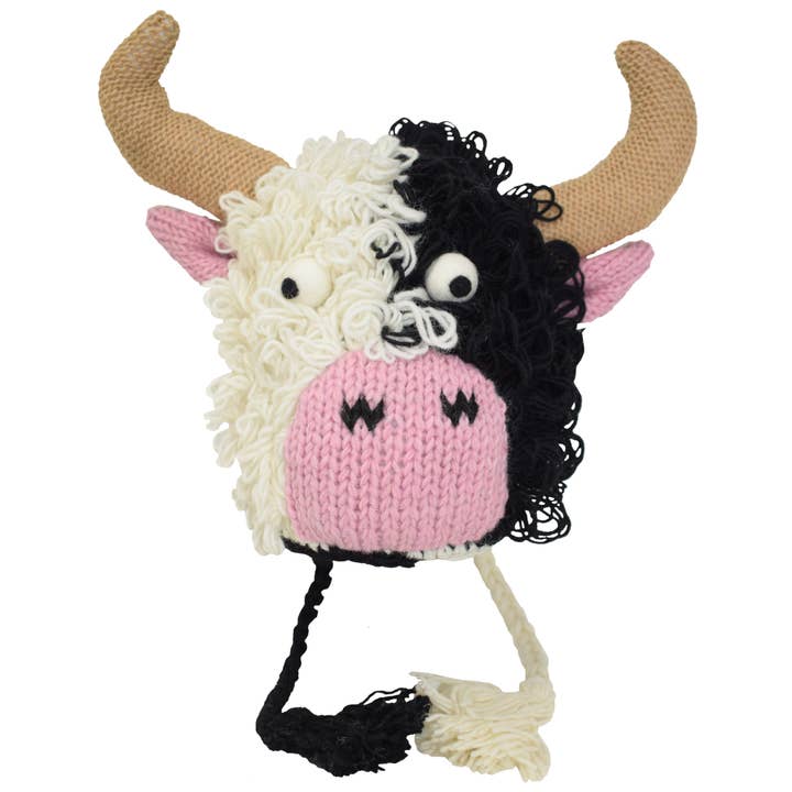 Gheri – wholesale Trapper/Bomber Hat - Unisex – Woolen Handknitted Fleece Lined Trapper Animal Hat Goat Fox5