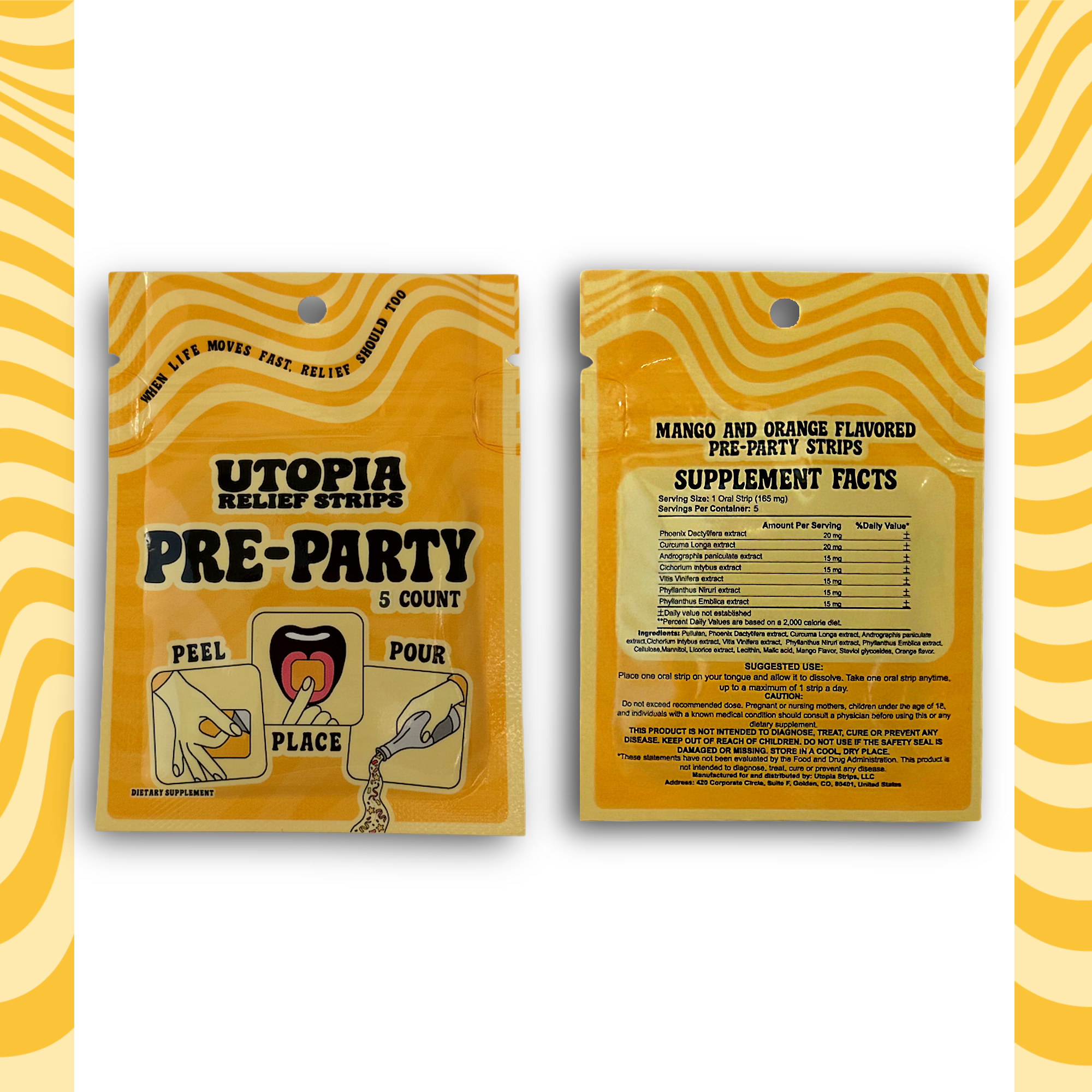 Utopia Relief Strips - Vendita all'ingrosso Vitamine/integratori orali - Strisce Pre-Party (5 pezzi) - Espositore da banco incluso6