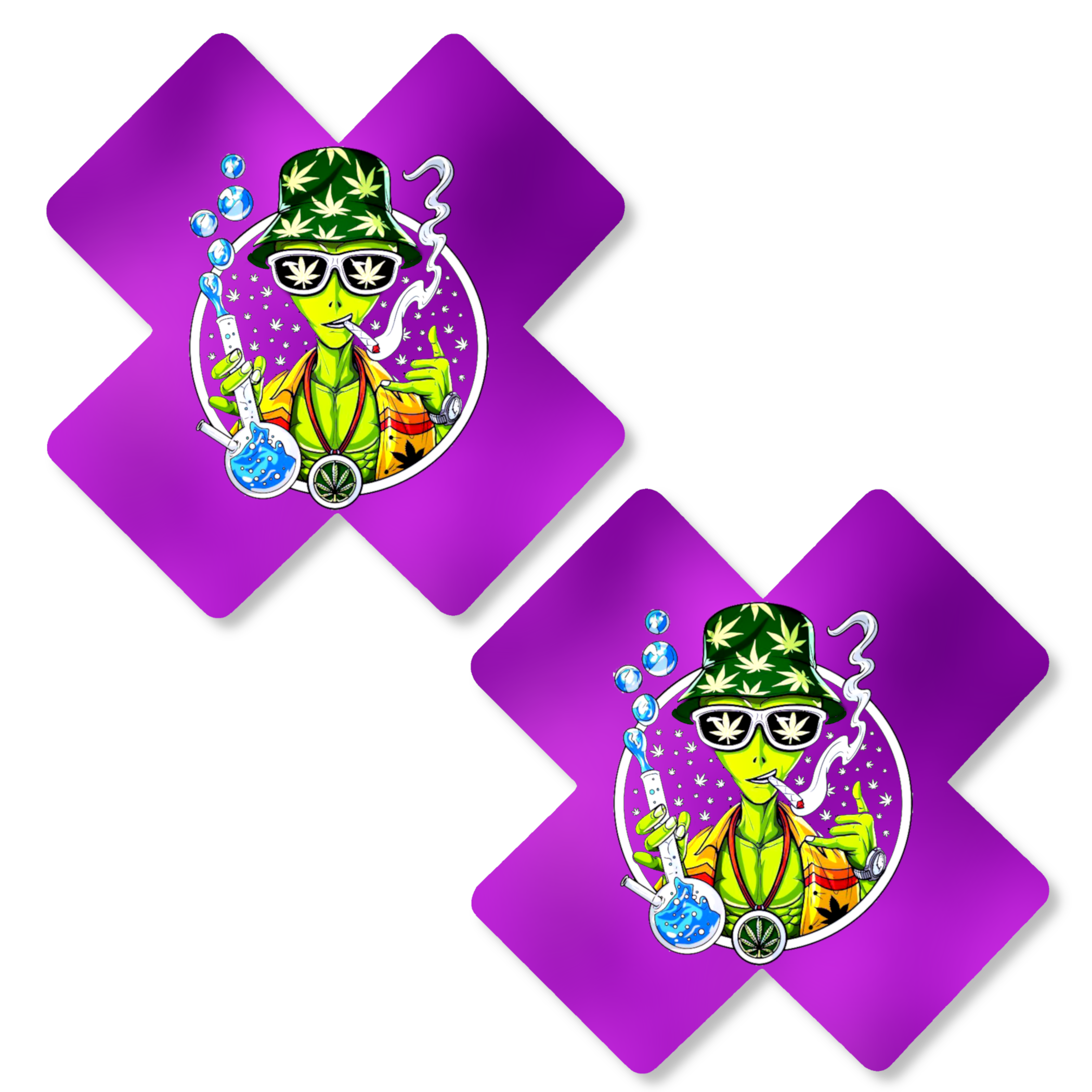 Niptees - Wholesale Nipple Pasties - Women's - Smoking Alien Nipple Cover Pasties | Fun for Festivals8