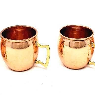 GREENROOTS USA LLC - Wholesale Cocktail/Liquor Glass - 2 oz - Moscow Mule Mug (100% Solid Copper W/Brass Handle)0