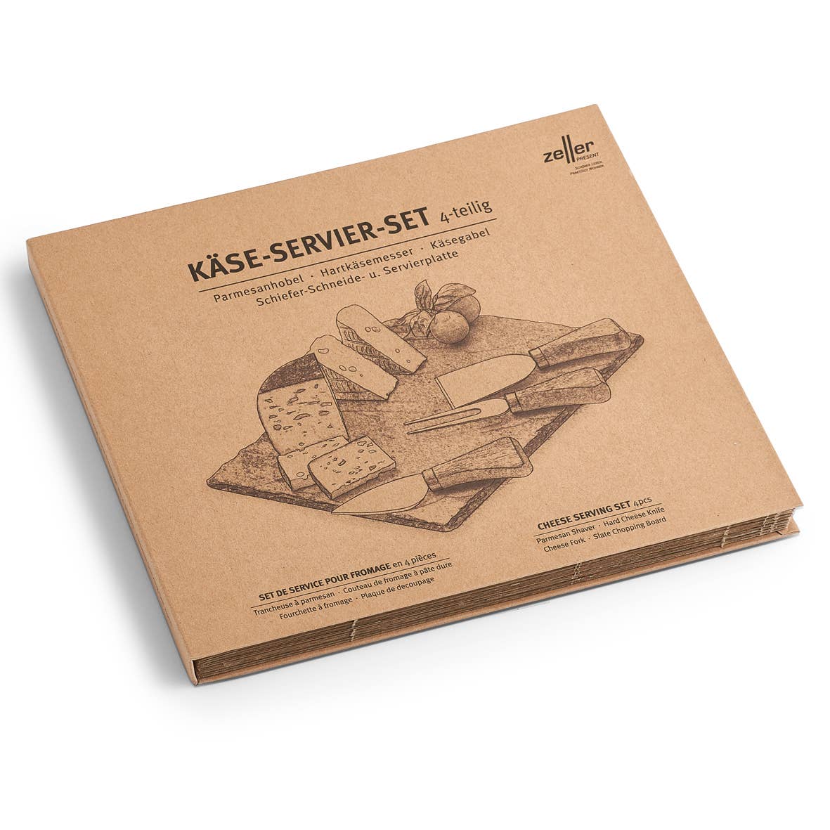 sort Osteservicetilbehør, 4 dele, skifer/rostfrit stål/træ for engroshandel på Faire1