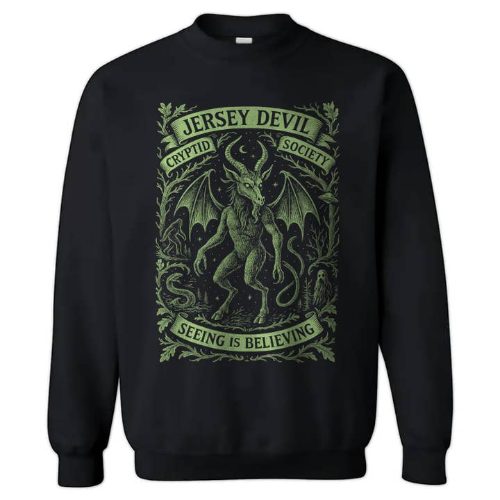 Jersey Devil Cryptid Society Crewneck Sweatshirt for wholesale by Shady Front