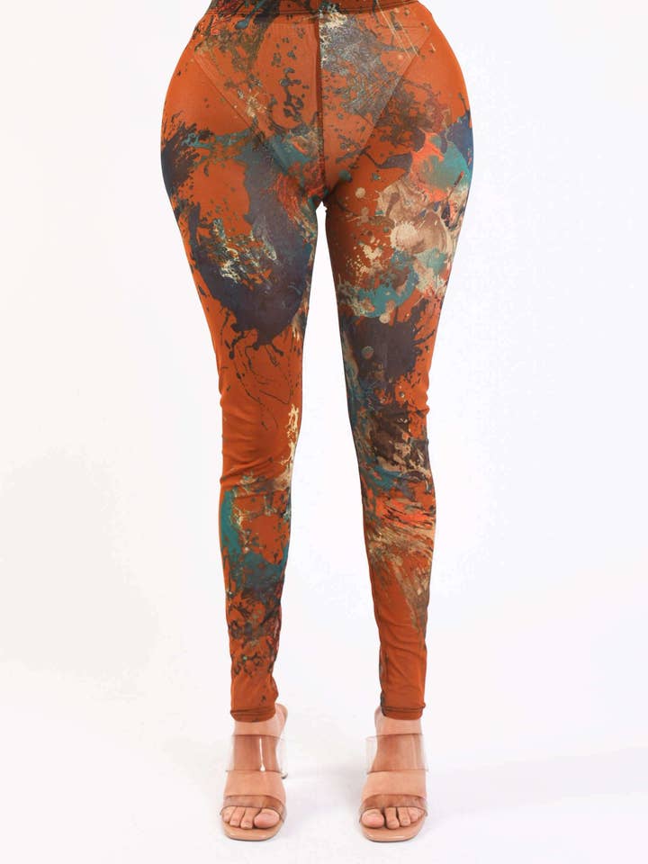 Leggings a rete stampati per la vendita all'ingrosso da parte di K Too