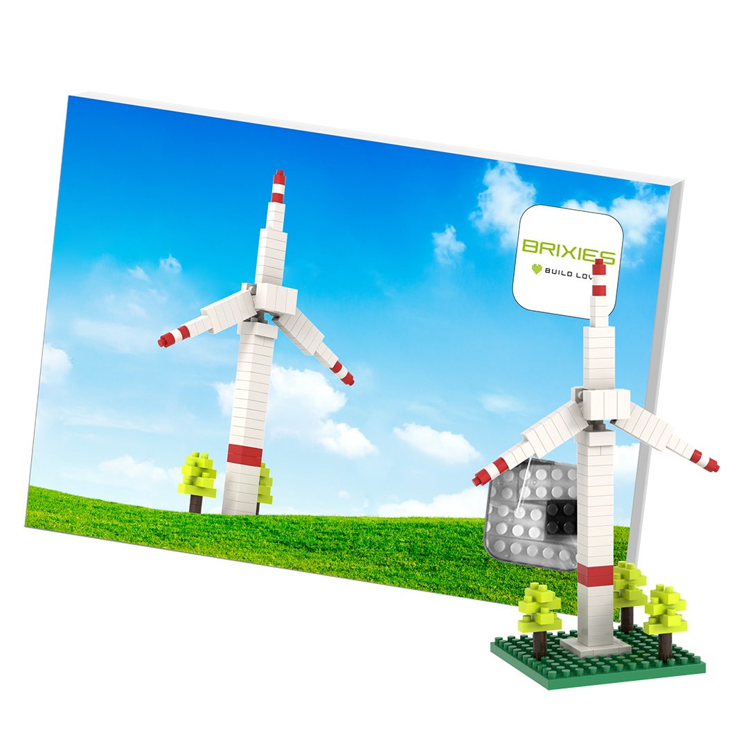 Brixies - Wholesale Build-a-Toy - Kids - BRIXIES Postcard Wind Turbine0