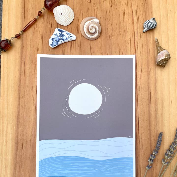 Boho Beach Ocean Art Print 5x7 for wholesale by Local Introvert