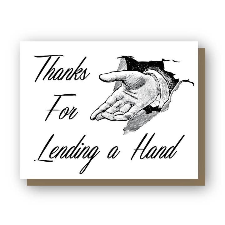 Bedankt voor je hulp, wenskaart in boekdruk voor wholesale door Wishbone Letterpress