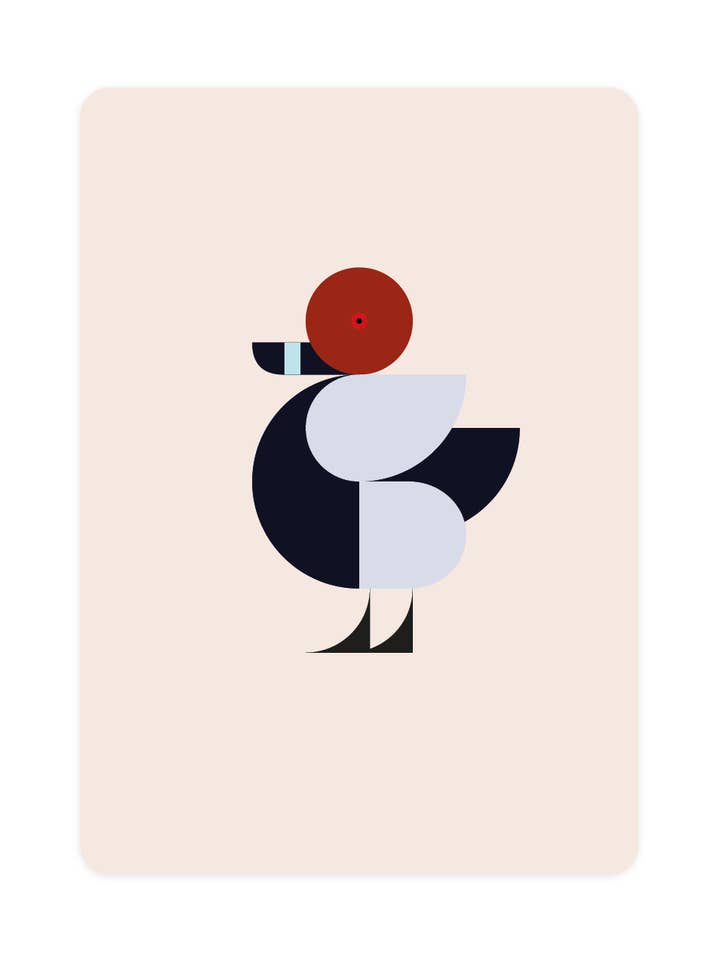 Carte postale avec canard de table pour la vente par Eendje