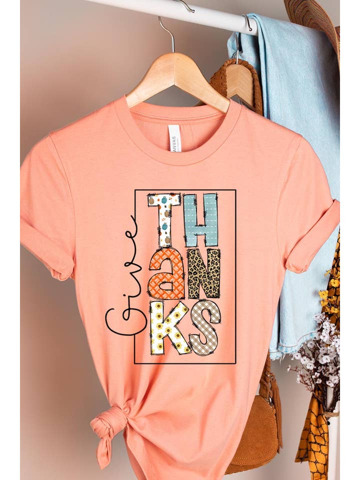 COLORBEAR – T-shirt estampada - Mulher por atacado – DAR GRAÇAS MANGA CURTA UNISSEX13