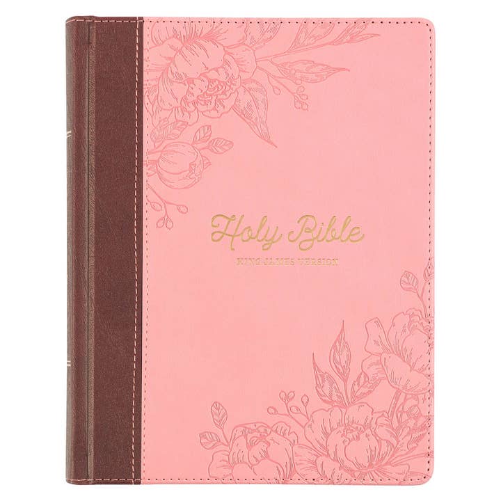 KJV Note-taking Bible Faux Leather HC, Brown/Pink for wholesale by Christian Art Gifts