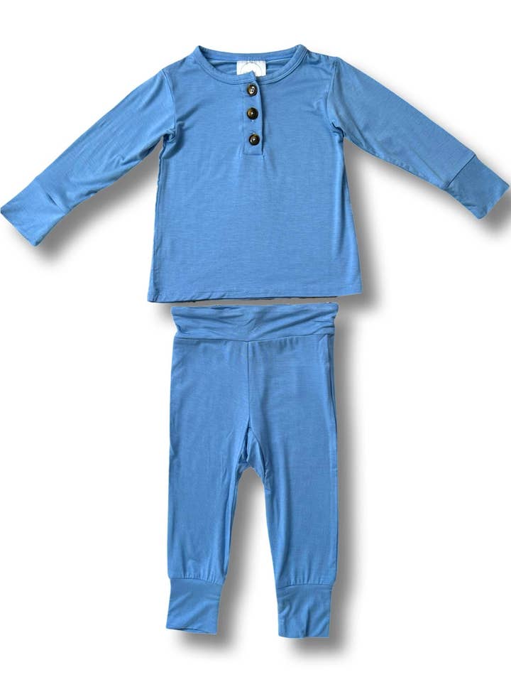 Stålblå Top + Bund (Udsalg) for engroshandel hos Ginger Baby Co