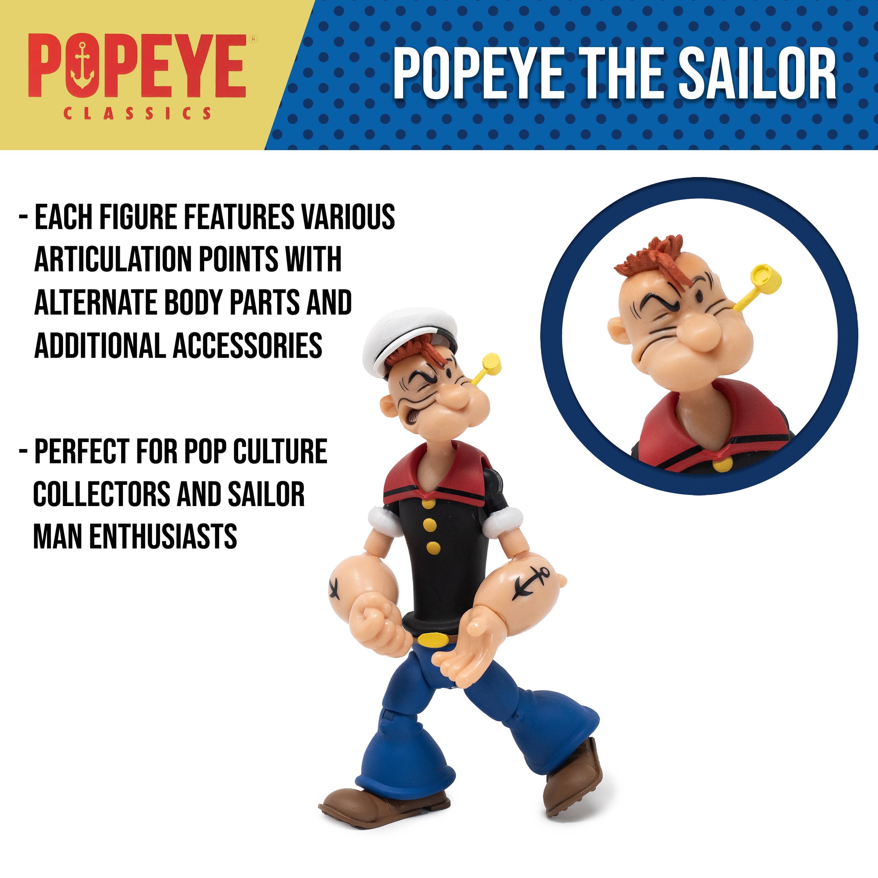 Boss Fight Studio Llc - Wholesale Figurine Toy - Kids - Popeye Classics Action Figure: Popeye the Sailor Man4