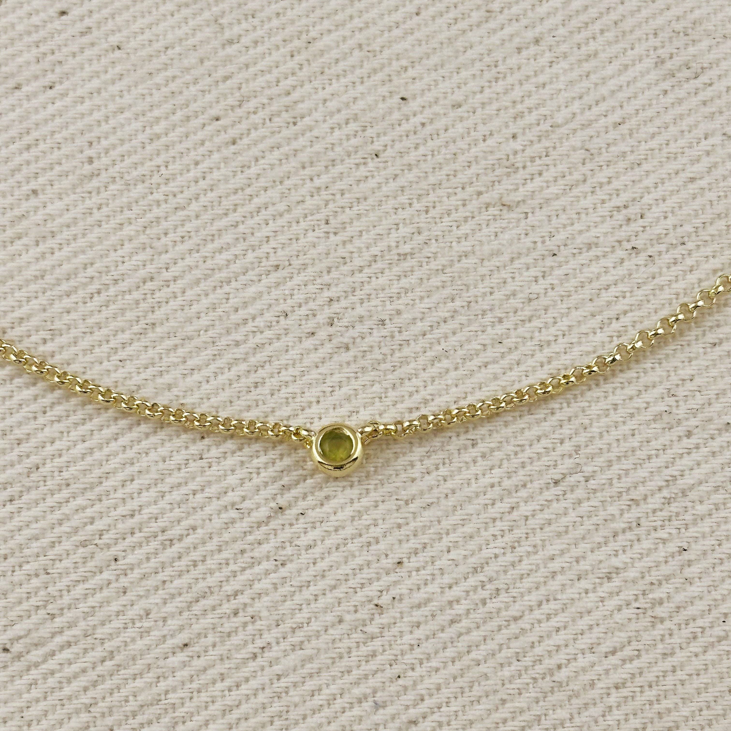 GoldFi - Wholesale Pendant/Charm Necklace - 18k Gold Filled Dainty Bezel CZ Birthstone Necklace17