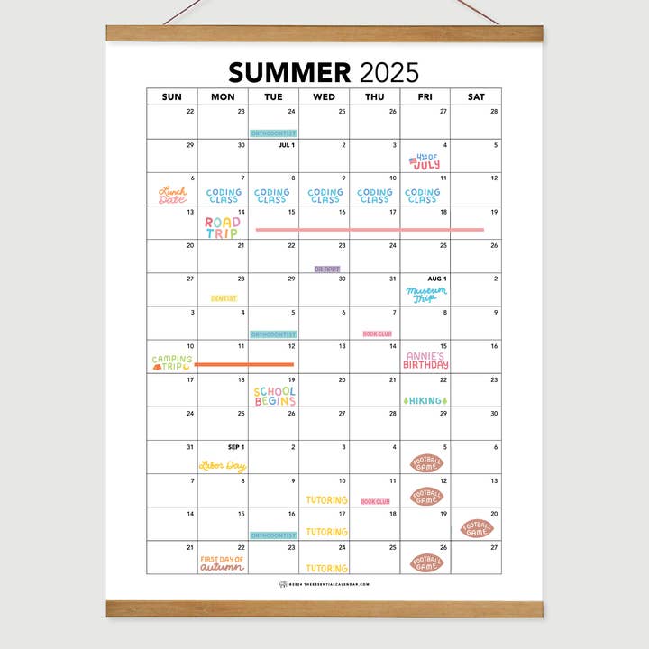The Essential Calendar – wholesale Kalender – 2025 Söndagsstart sommar kvartalskalender