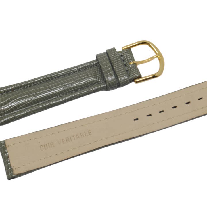 BRACELETS MONTRE ACH - Vendita all'ingrosso Cinturino/fascia per orologio - Donna - 18 mm di colore grigio. Cinturino per orologio in pelle aviatore G. lucertola