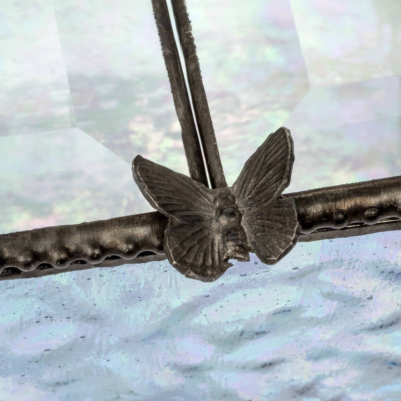 J Devlin Glass Art & Bert Anderson Collection - Wholesale Jewelry Box/Organizer - Box 185-3 Pale Blue Glass Box - Center Open2