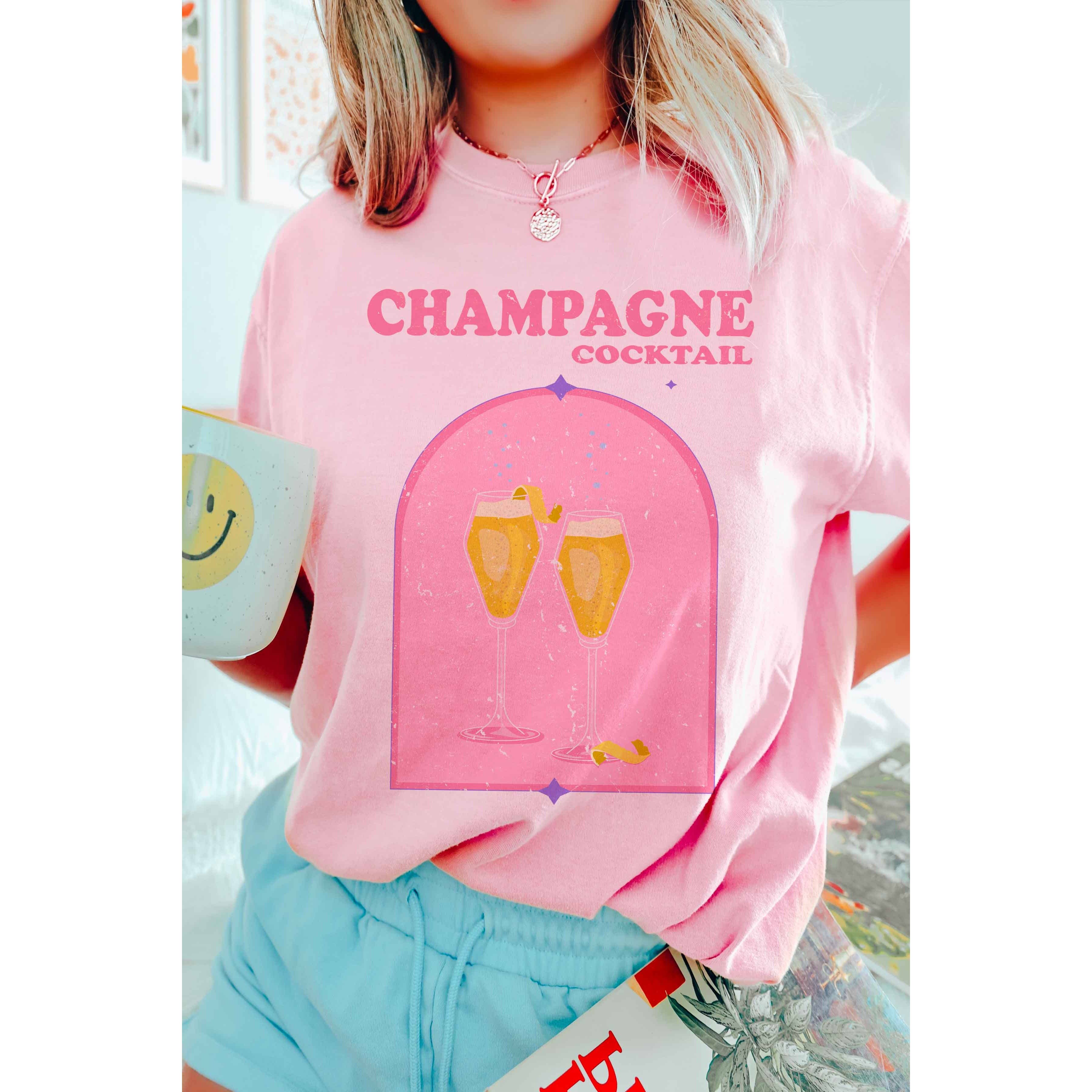 BLUME & CO. - Vente T-shirt sérigraphié – femme - T-shirt graphique CHAMPAGNE COCKTAIL4