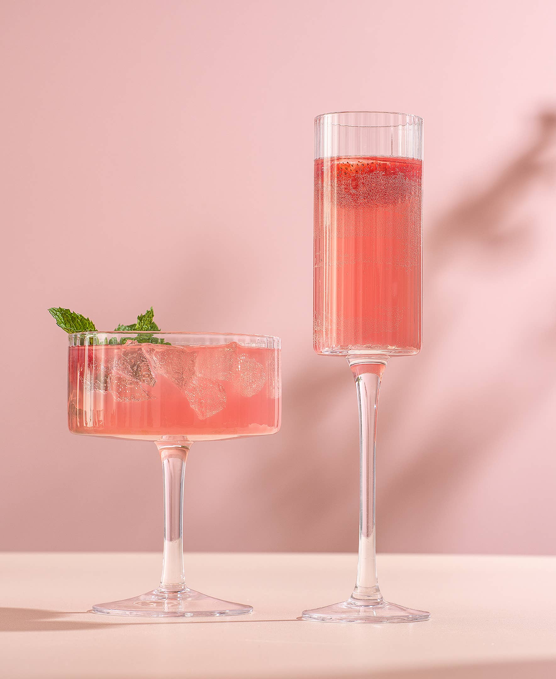 JoyJolt - Wholesale Cocktail/Liquor Glass - JoyJolt Elle Fluted Cylinder Martini Coupe Glass - Set of 24