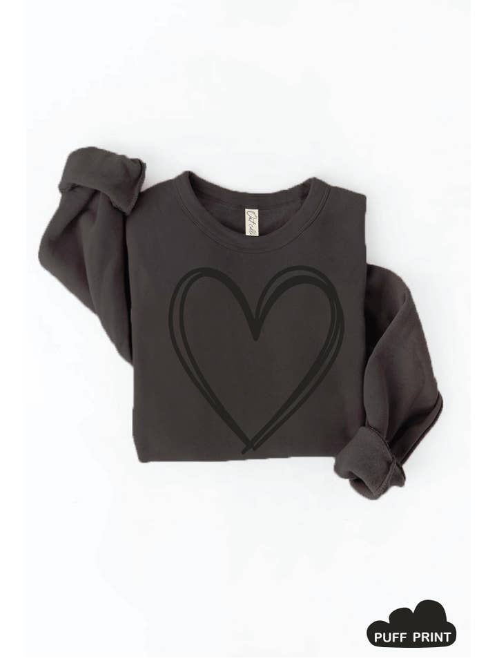 OAT COLLECTIVE - Wholesale Graphic Sweatshirt - Women's - HEART PUFF Graphic Sweatshirt8