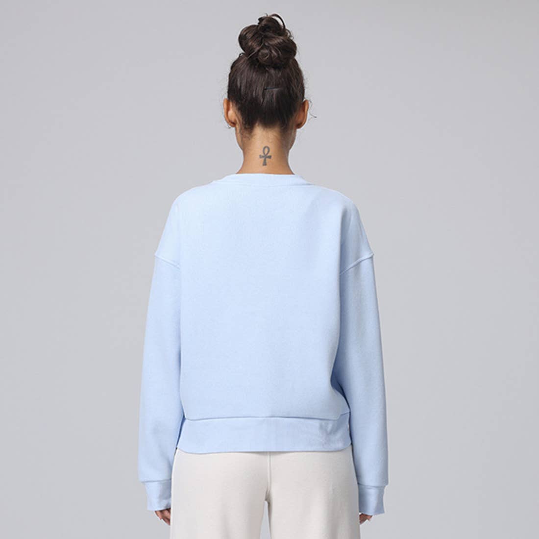 Sodalemon - Wholesale Sweatshirt - Women's - Women Soft Loose Round Neck Long Sleeve Sports Sweatshirt6