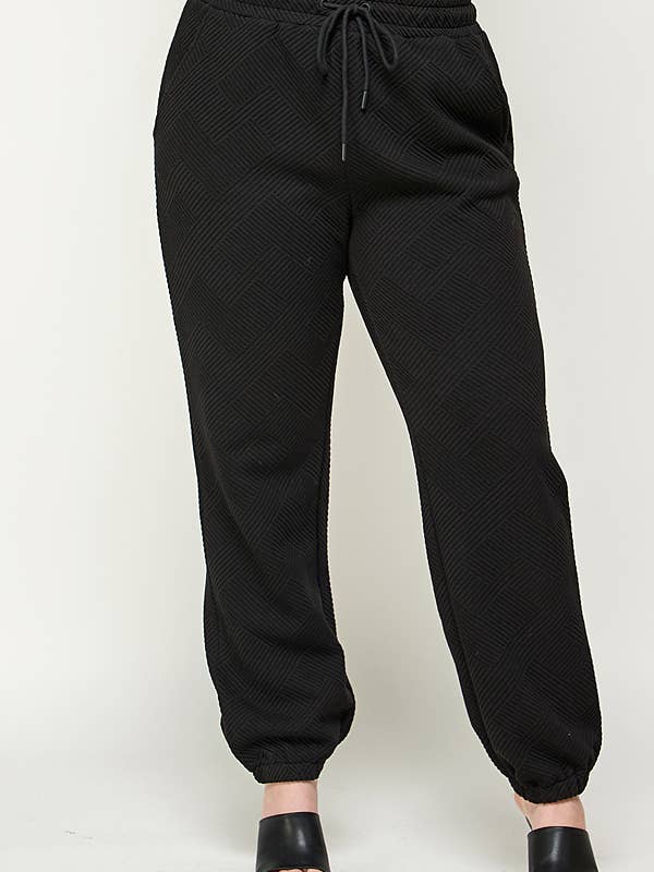 WP7118 Plus Size Textured Jogger Pants for wholesale by See and Be Seen