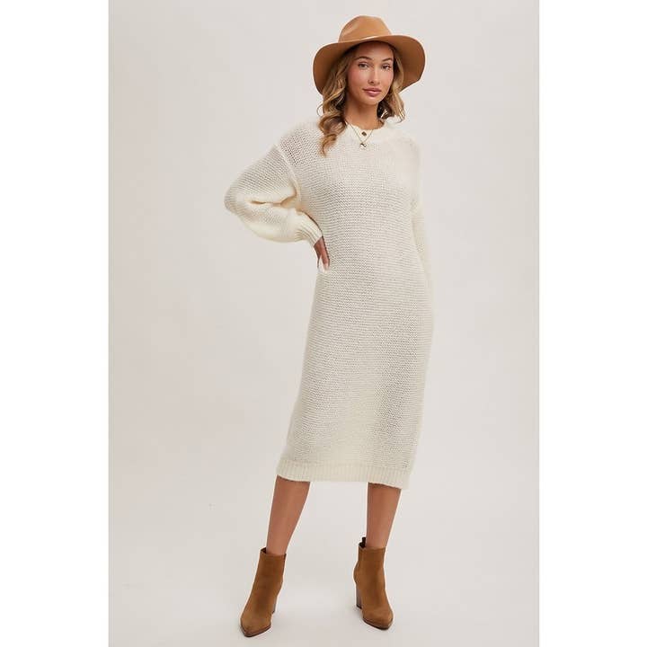 STYLE USA - Wholesale Dress - Women's - OVERSIZED KNIT MIDI DRESS