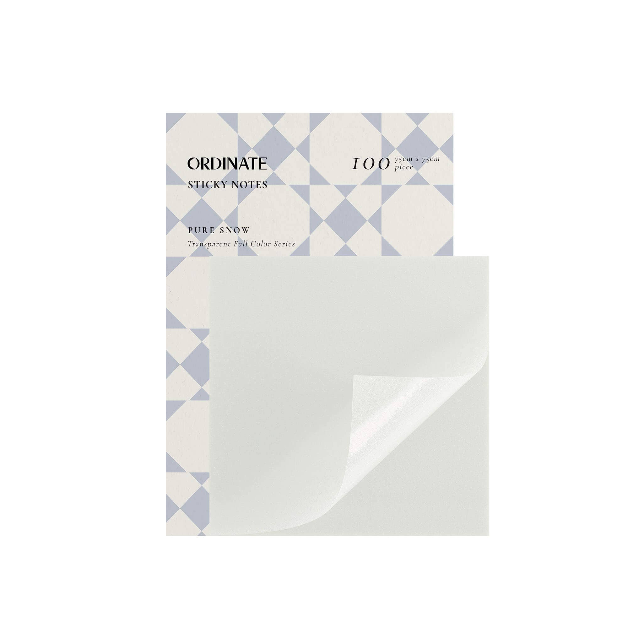Ordinate - Wholesale Sticky Notes - Pure Snow | Clear Transparent Sticky Notes