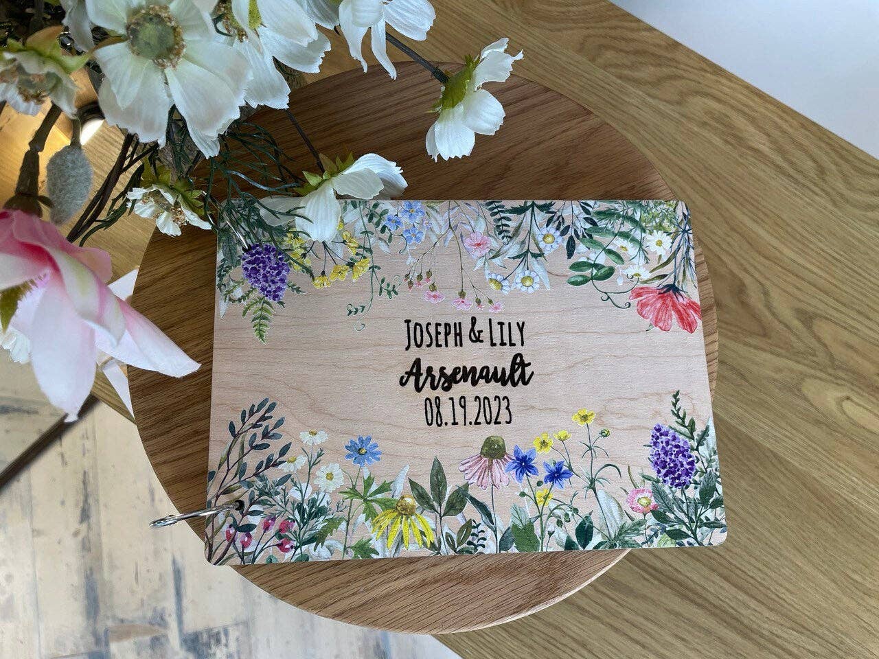 Cherish Deal - Venta al por mayor Libro de visitas - Álbum de Boda de Madera Floral – Libro de Recuerdos de Invitados Personalizado2