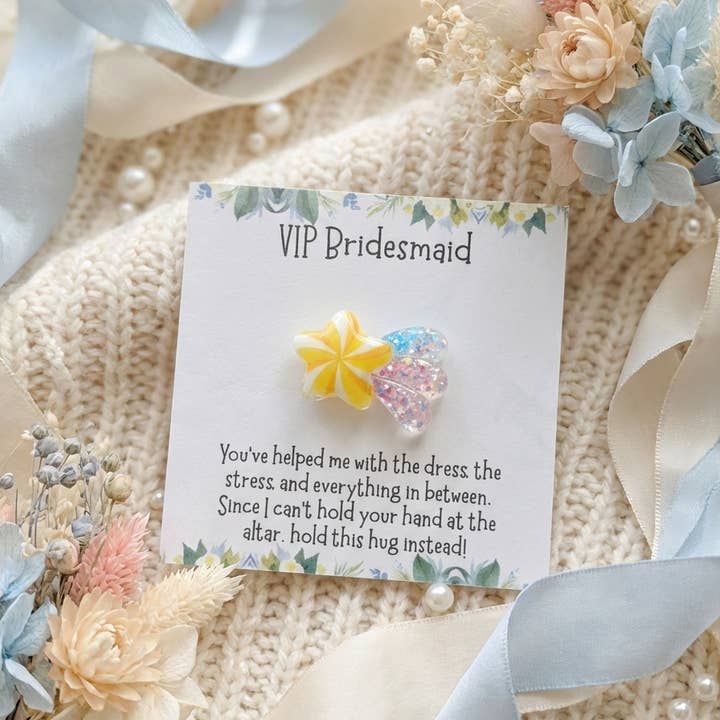 Bridesmaid Pocket Hug Thank You Shooting Star Keepsake Token for wholesale by Pocket Hugs Co