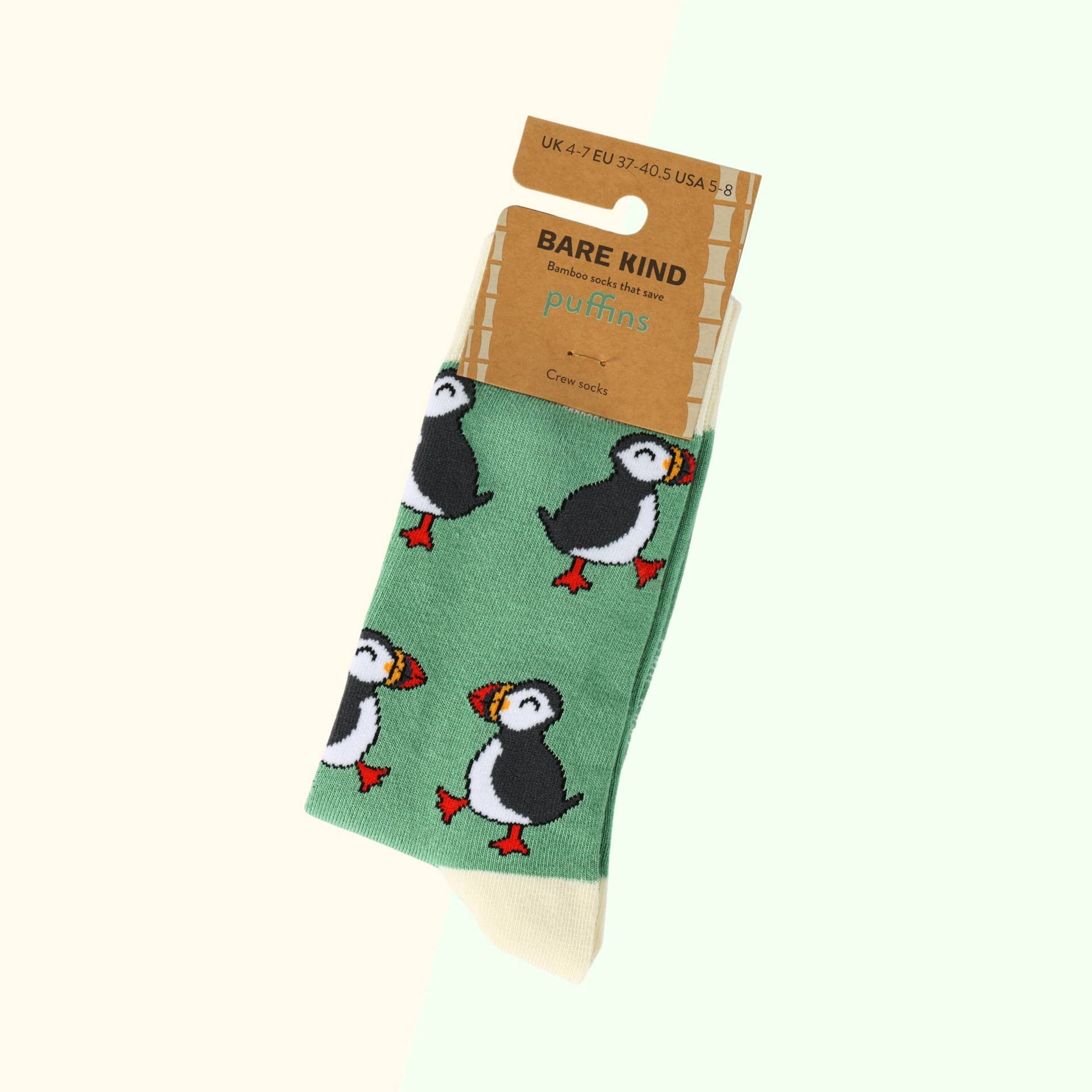 Bare Kind Socks - Wholesale Socks - Unisex - Puffin Socks | Bamboo Socks | Green Socks | Bird Socks1