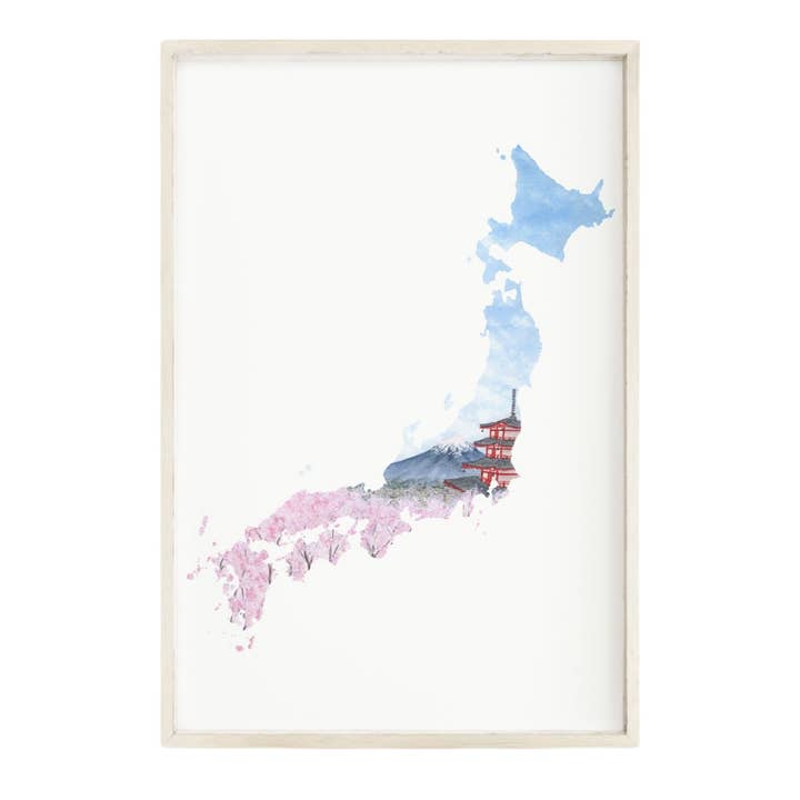 Peinture à l'aquarelle du Japon | Mont Fuji | Souvenir du Japon pour la vente par Emilie Taylor